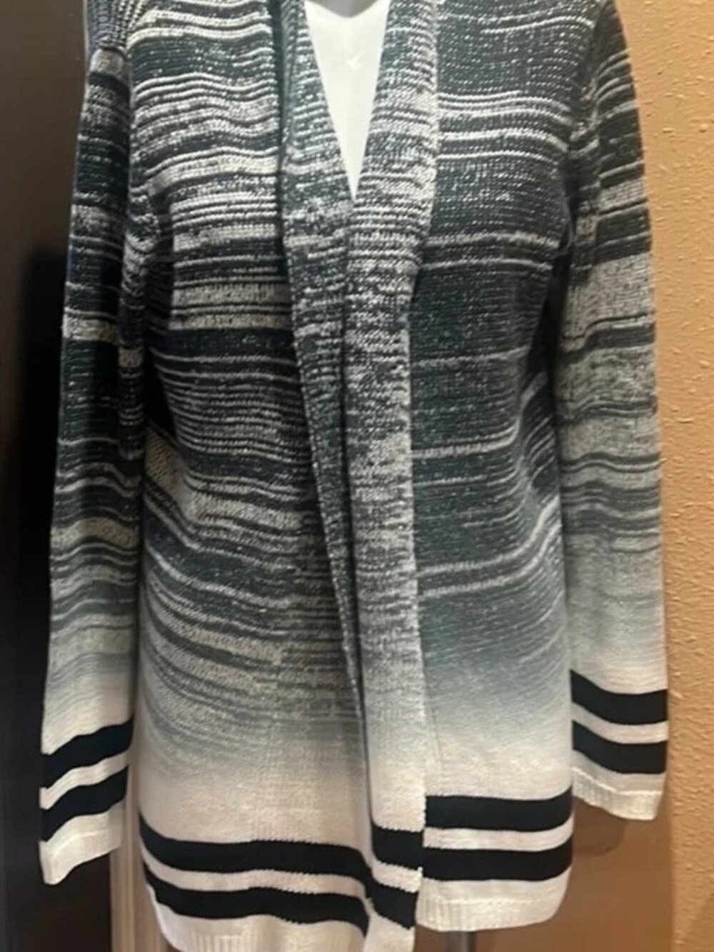 RVCA Open Front Cardigan Sweater Ombre Oversize Gray, Black, Blue Relaxed Fit